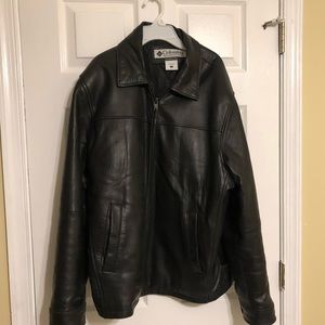Columbia Black Leather Bomber Jacket